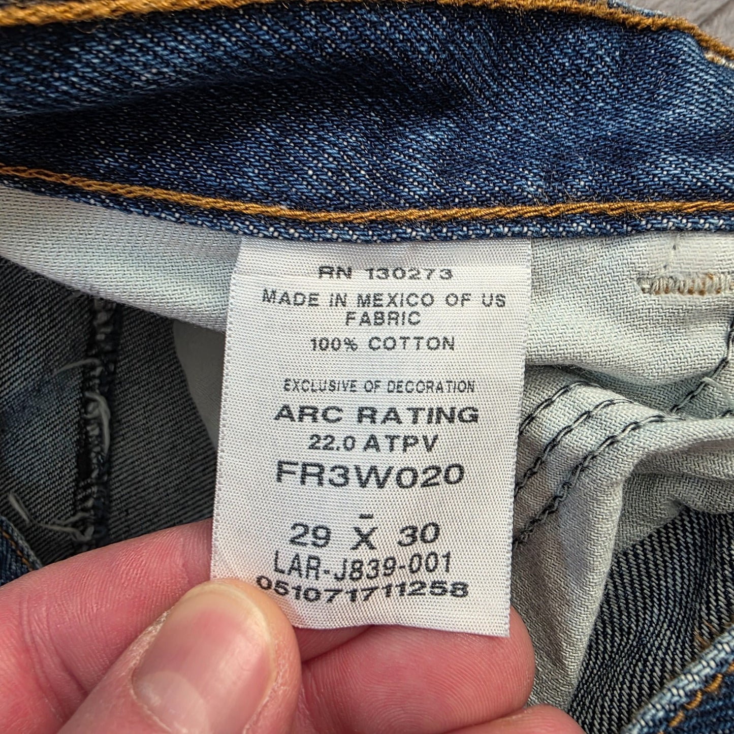 Wrangler Riggs Workwear flame resistant carpenter jeans blue men’s W29 L30 FR 3W