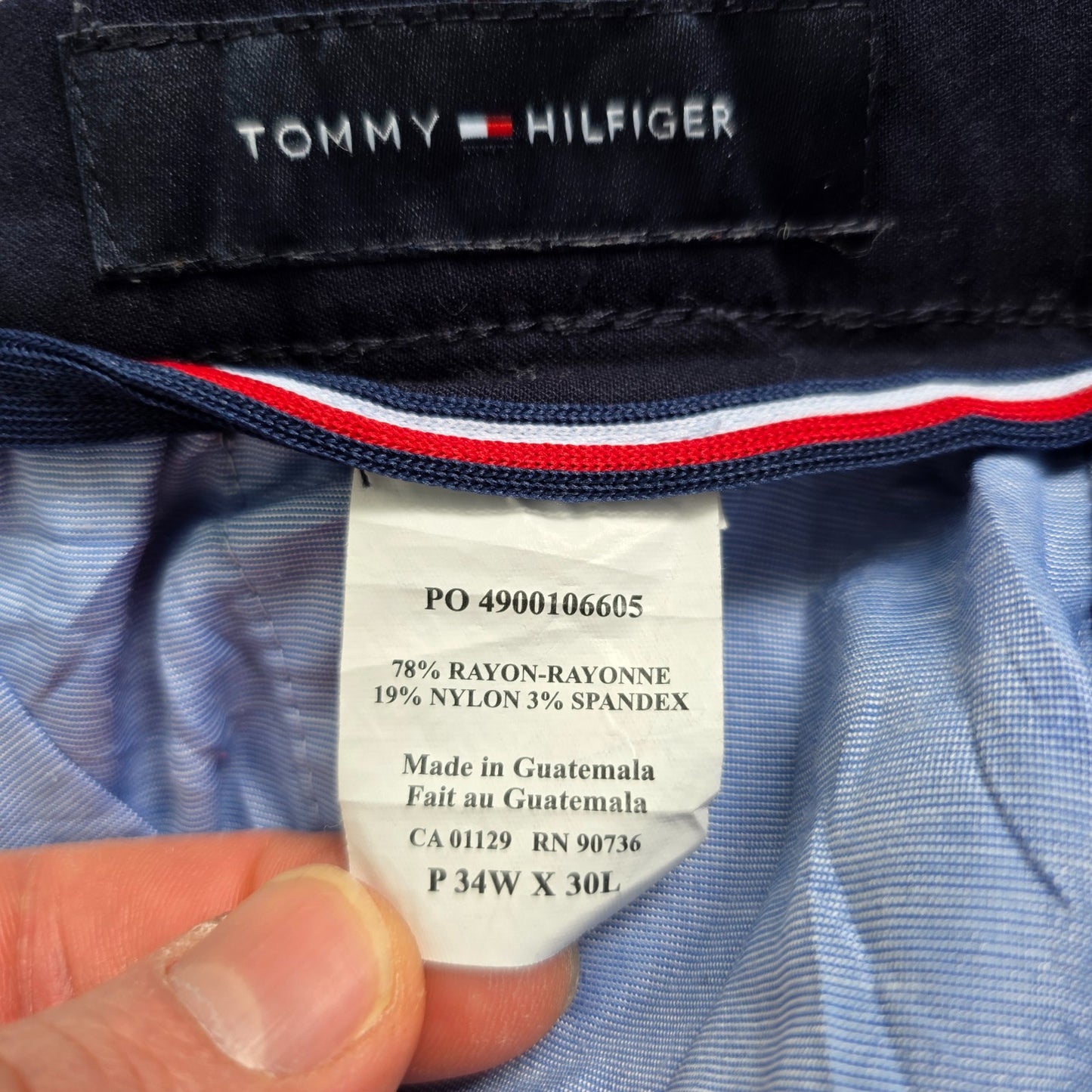 Tommy Hilfiger Smart Stretch Dress Pants Men’s Navy W33 L28 Tailored Trousers