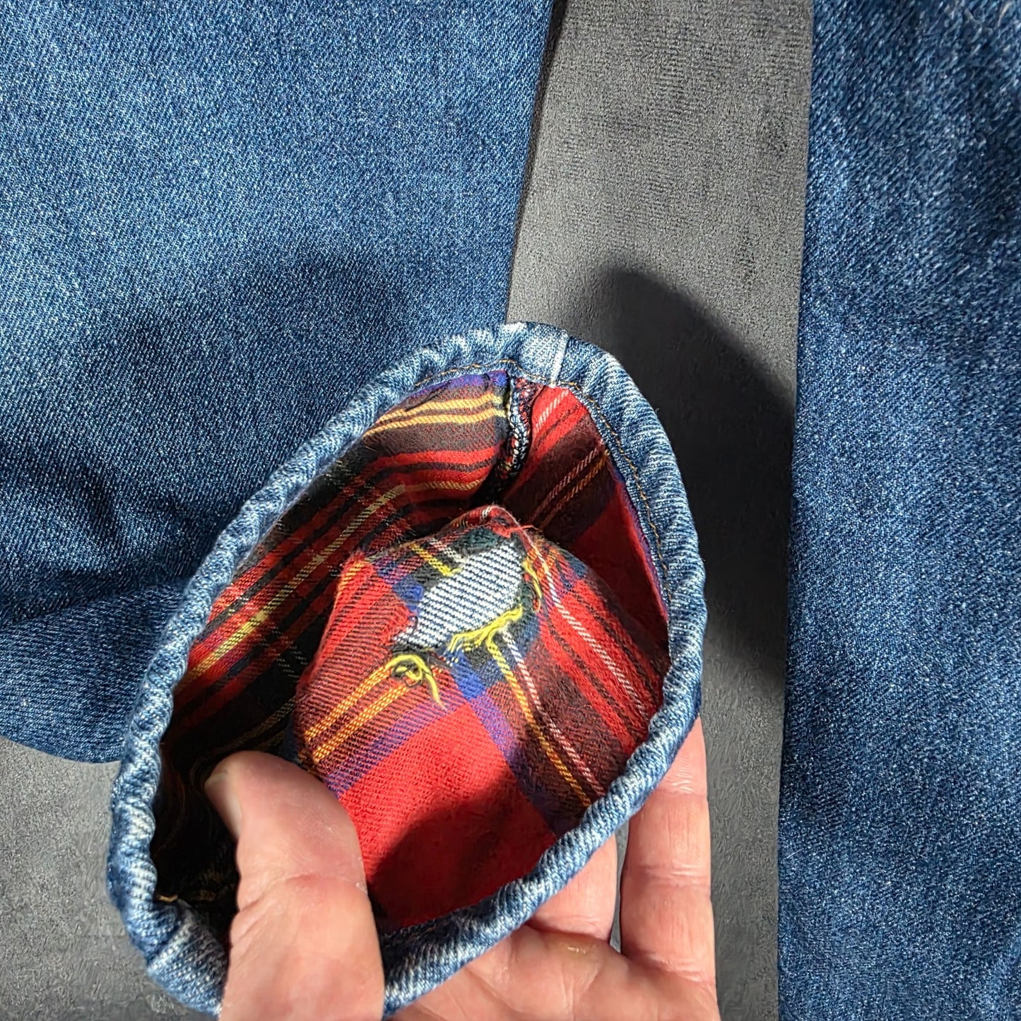 Vintage L.L.Bean Women’s Jeans Size 10 Blue Tartan Lined USA Made Denim