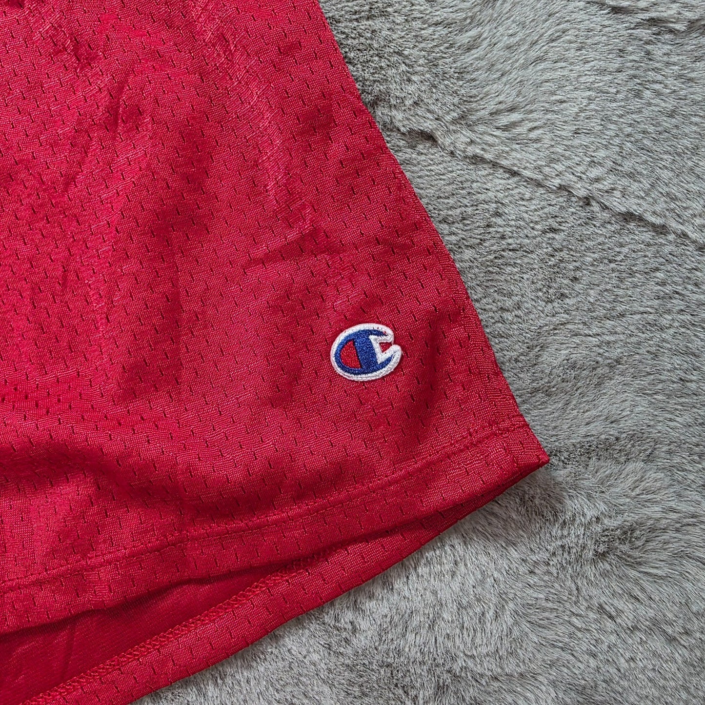 Champion Red Mesh Sports Shorts W34 | Lightweight Gym/Running Shorts