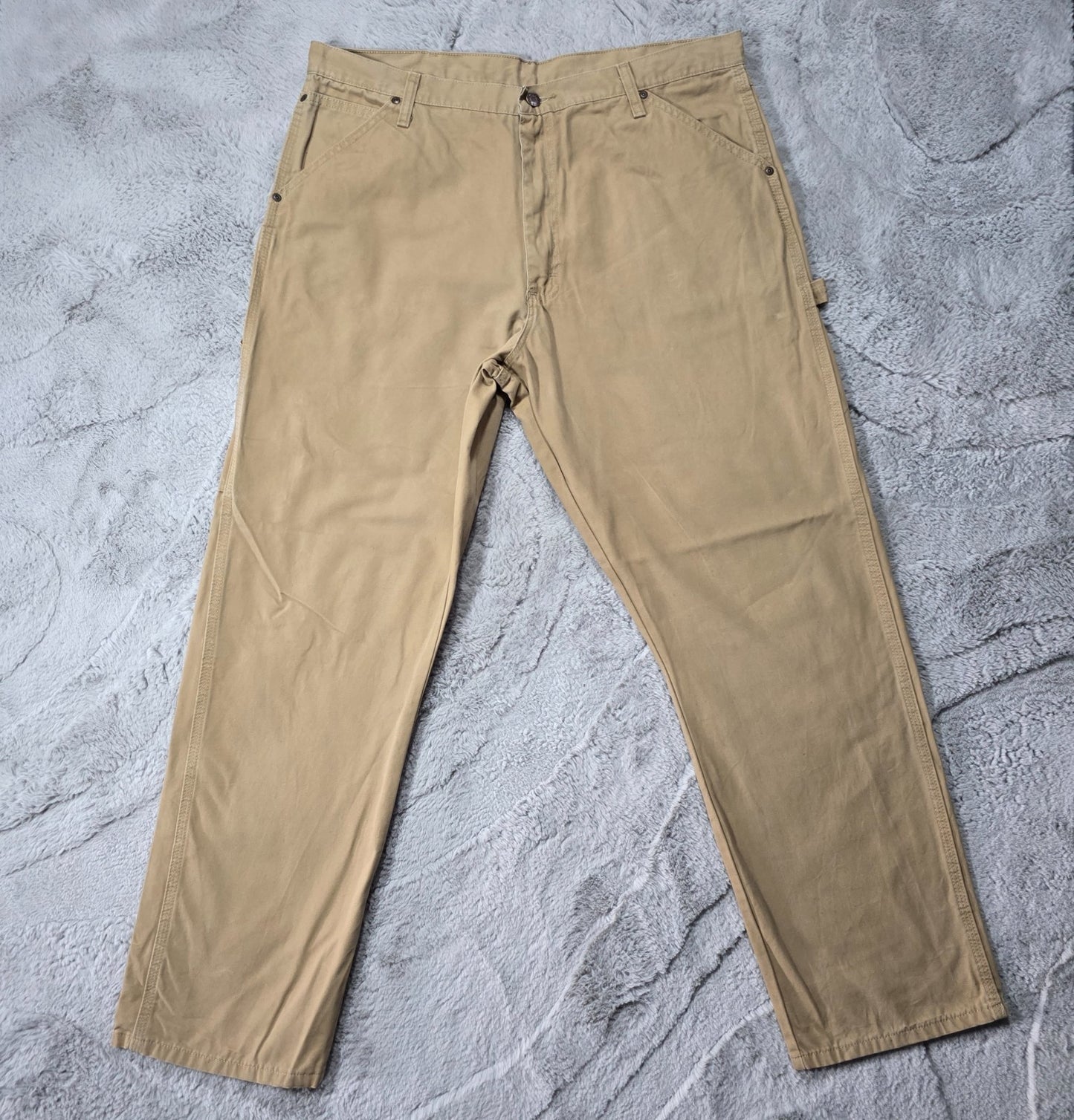 Wrangler Carpenter Jeans Men’s W38 L32 Beige Straight Workwear Utility