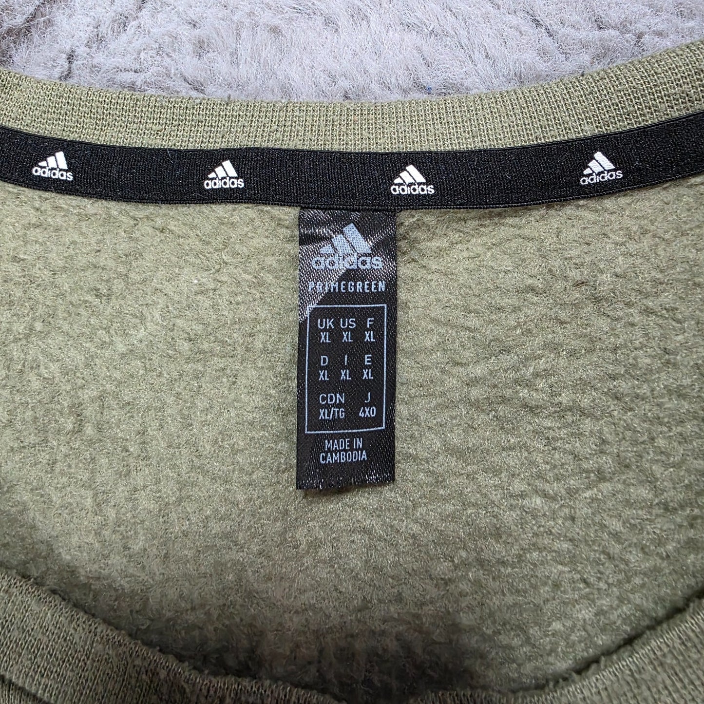 Adidas Primegreen Sweatshirt Khaki Green XL β 3-Stripes Crew Neck Jumper