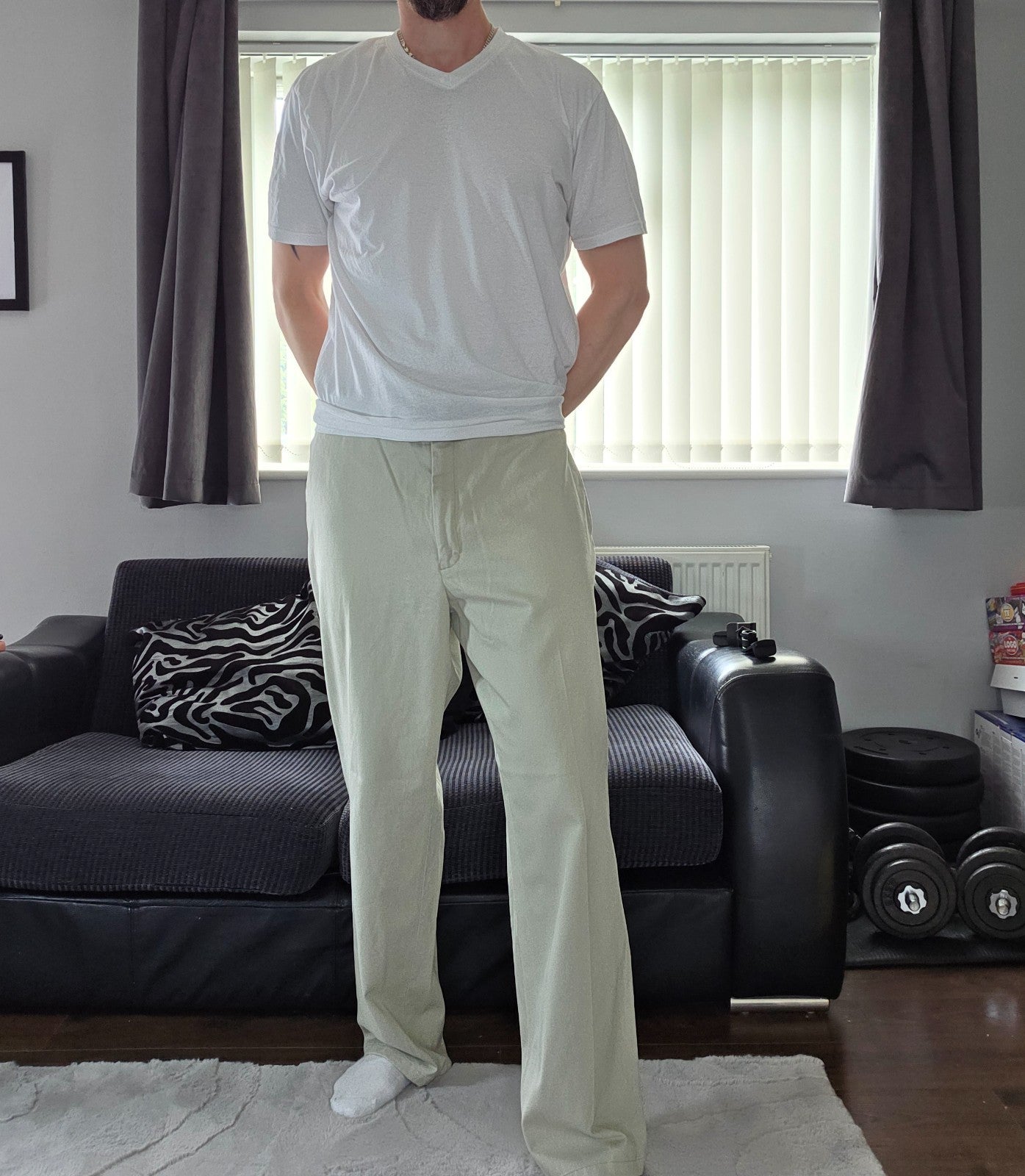 Lauren Ralph Lauren Beige Cotton Pleated Trousers W38 L32 Classic Fit Chino Smar