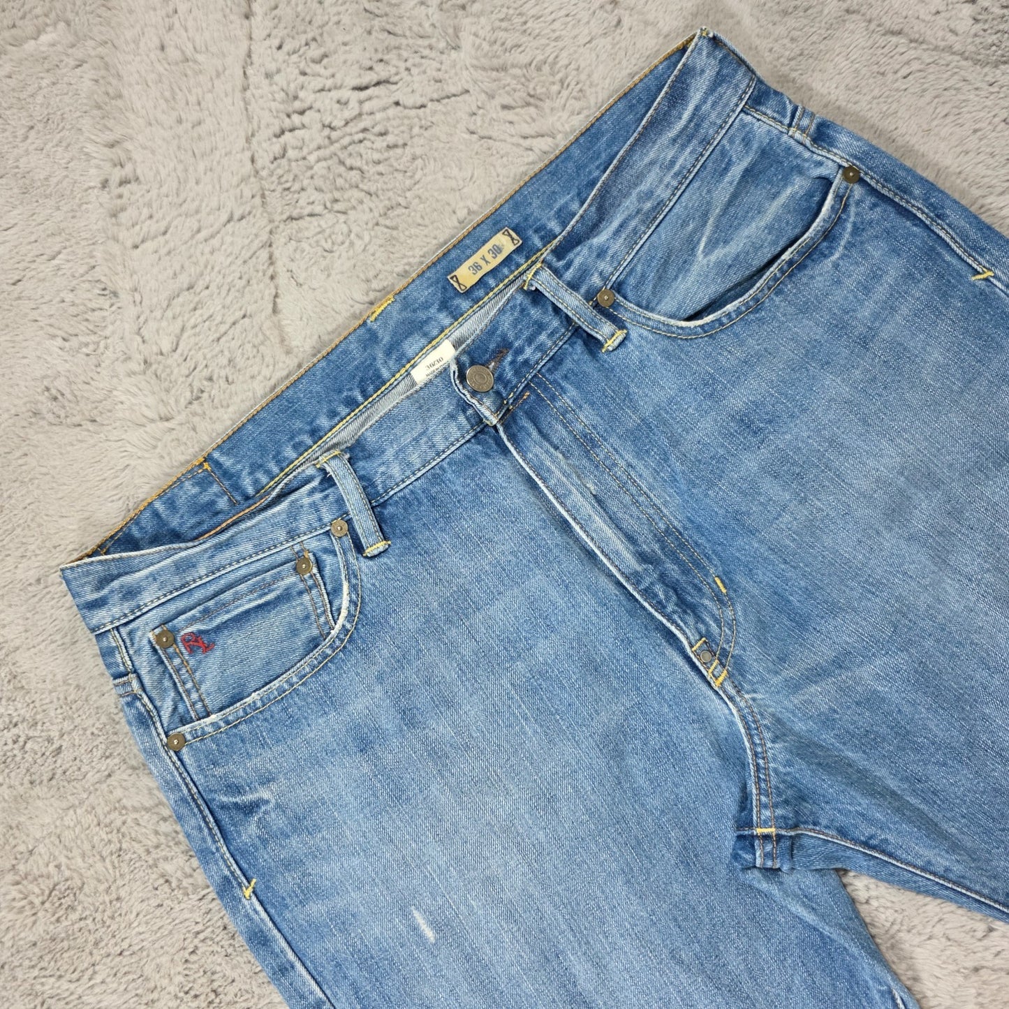 Polo Ralph Lauren Vintage 67 Blue Straight Jeans W36 L27 Adjusted Length Men’s