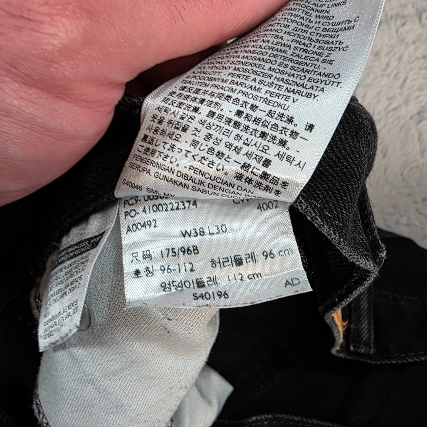 Levi’s 505 Men’s Straight Leg Jeans Black W38 L30 Made in Mexico