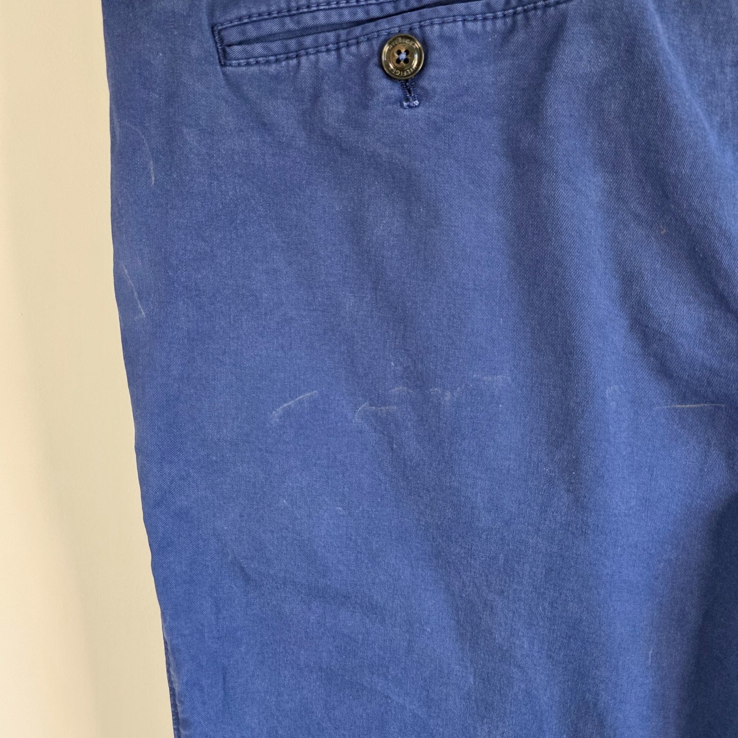 Tommy Hilfiger Chinos W34 L32 Blue Straight Fit Pima Cotton Men's Trousers