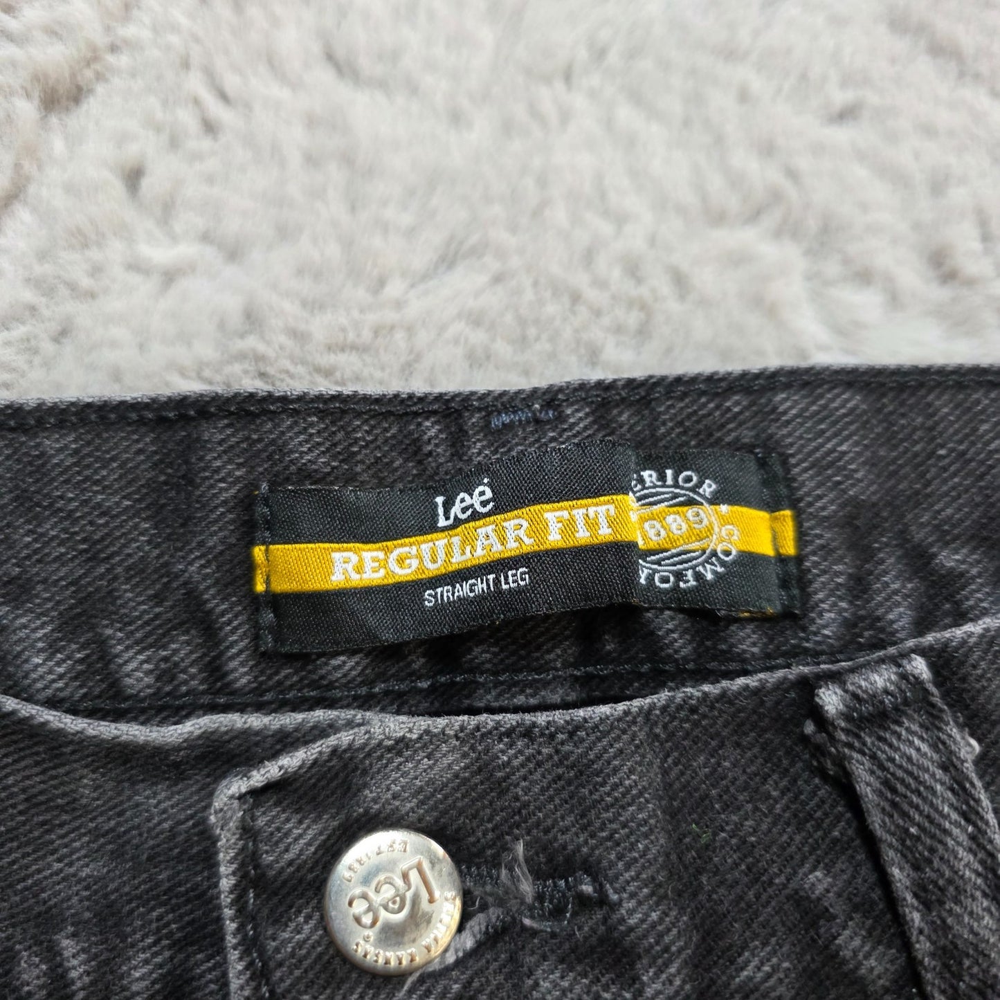 Lee 2008908 Vintage Jeans Men's Black Straight Leg W38 L34 Made in Mexico