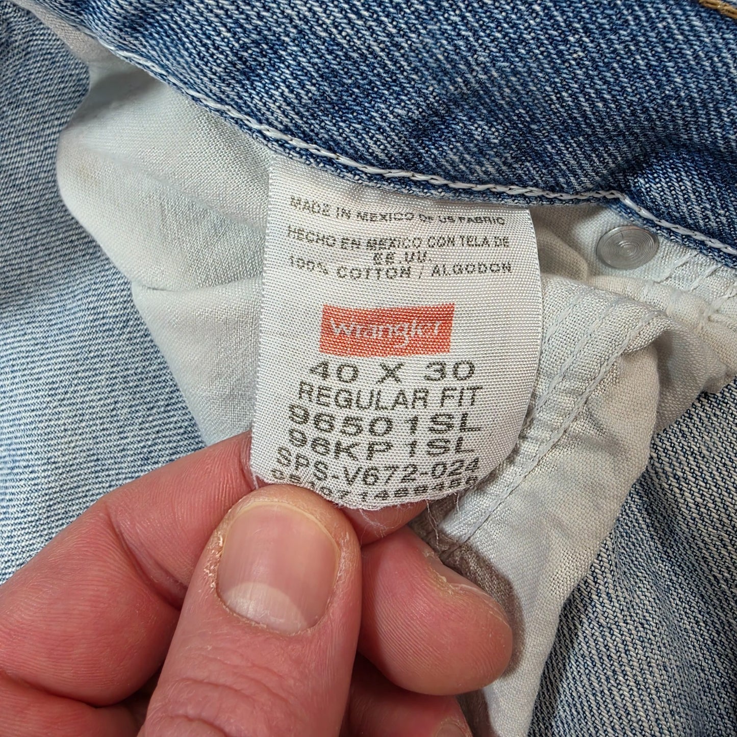 Wrangler Regular Fit Straight Leg Blue Jeans W40 L30 β Made in Mexico US Fabric