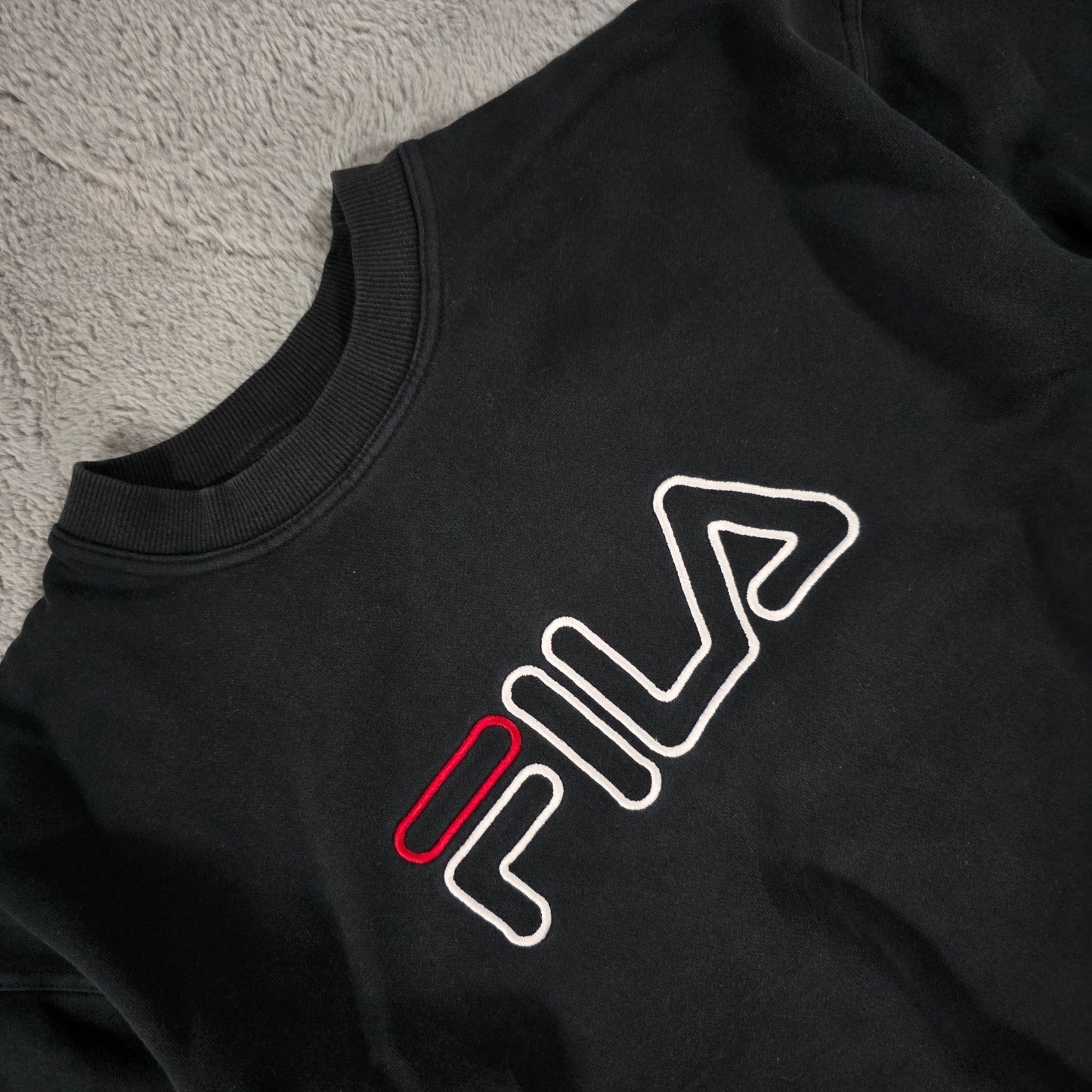 Fila Vintage Black Sweatshirt Men’s Size L Made in Canada 80s 90s Crew Neck Jump