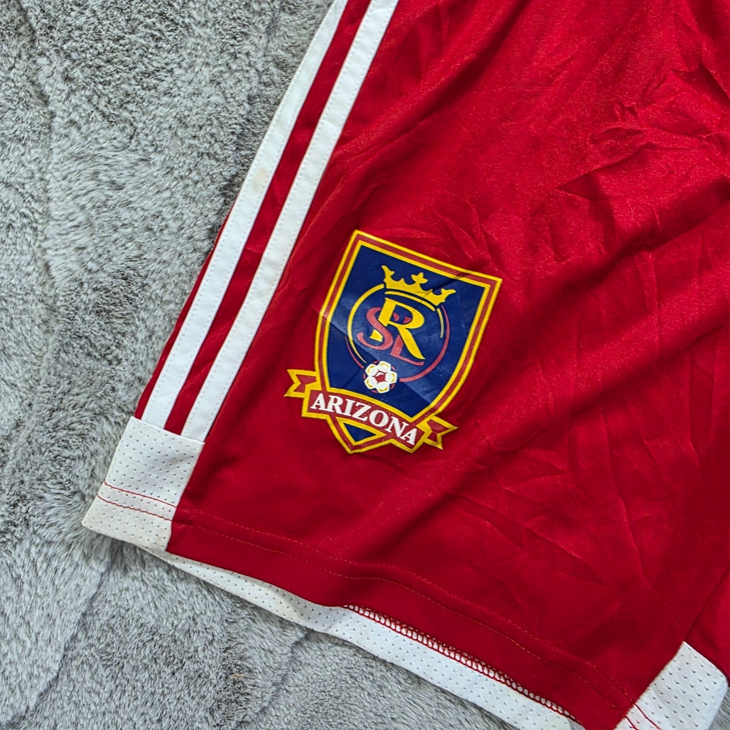 Adidas Arizona Football Shorts Red White Youth L (13β14Y) AEROREADY W22