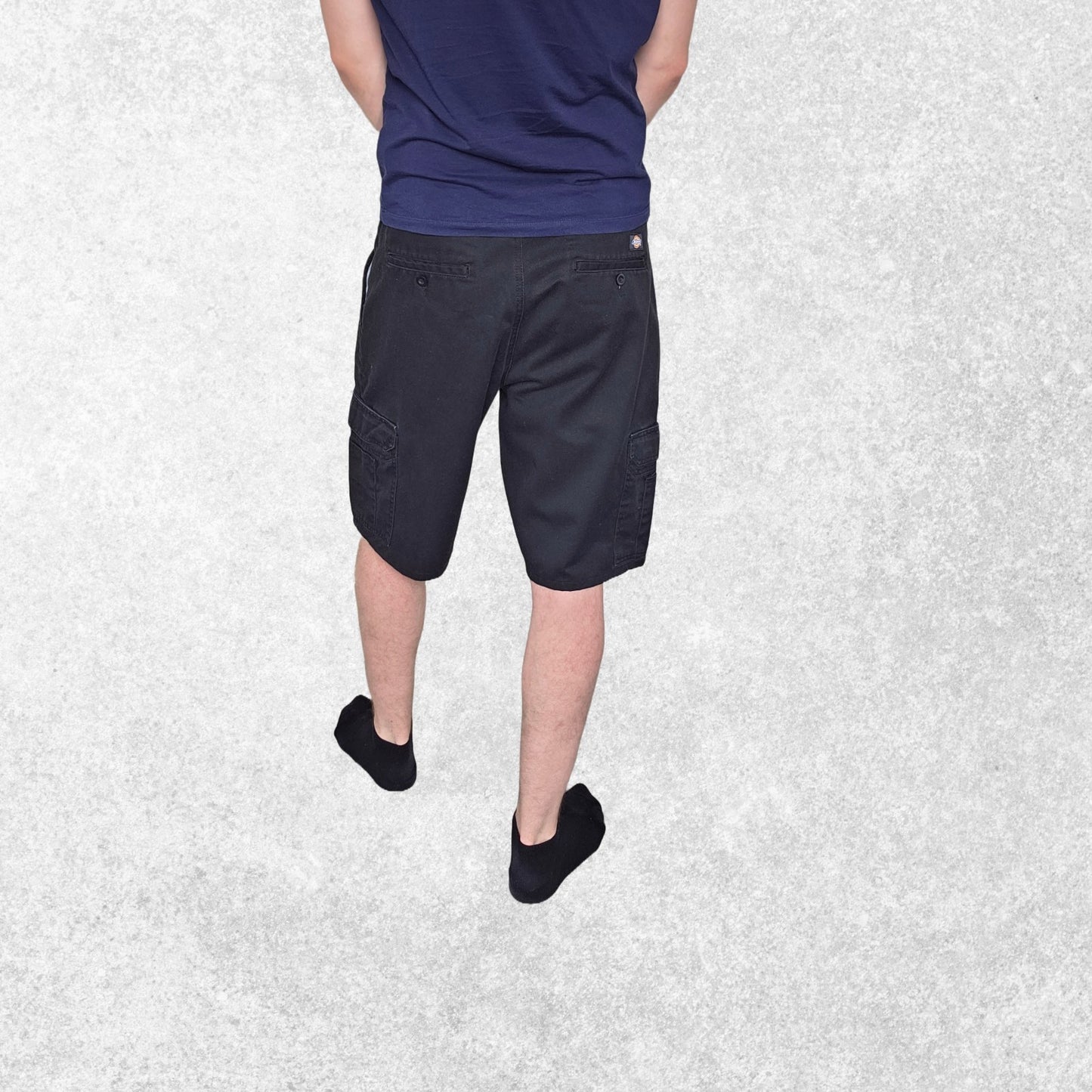 Dickies Black Cargo Shorts W38 Utility Workwear Style Inseam 12β Poly Cotton