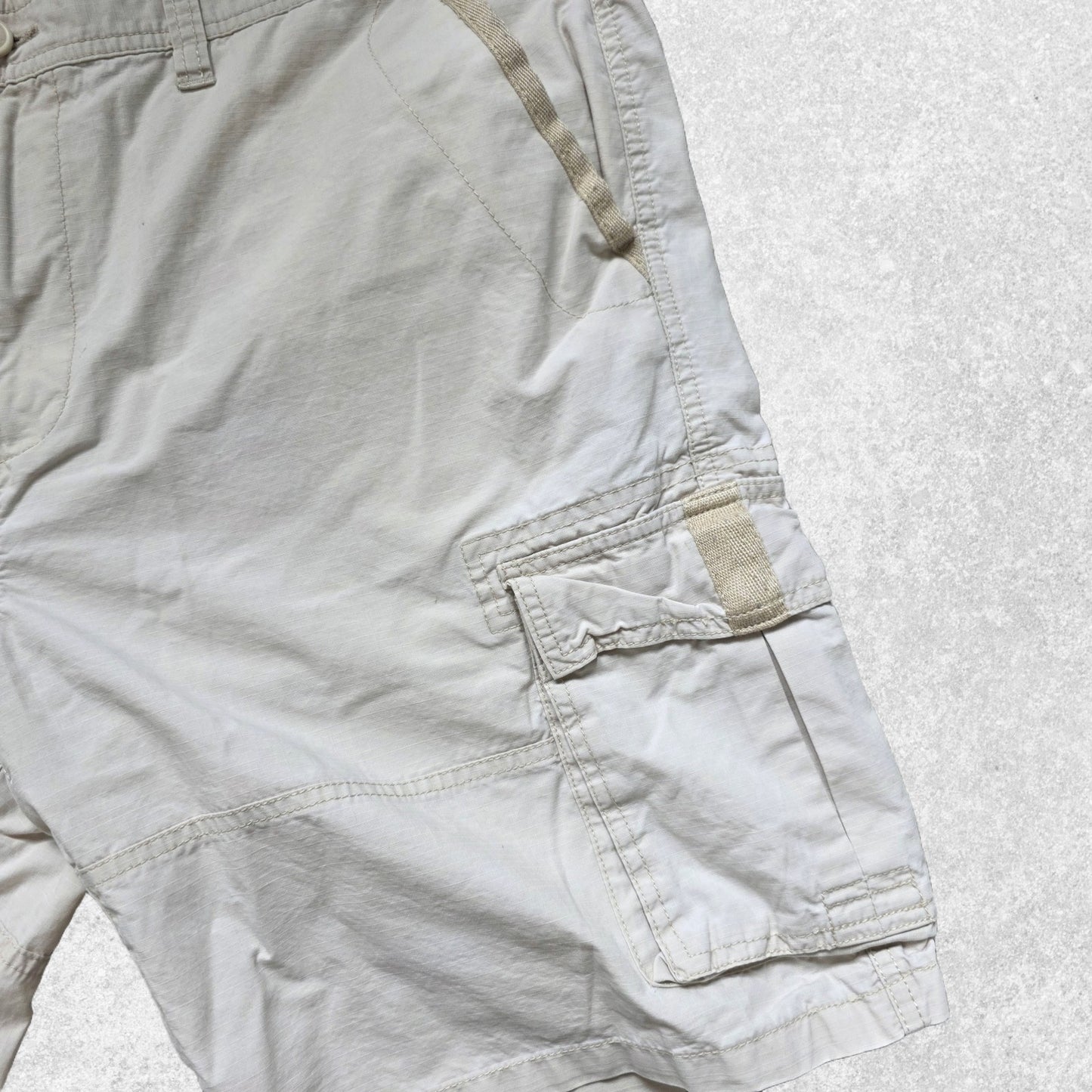 Tommy Hilfiger Cargo Shorts W40 Beige Carpenter Style Ripstop Cotton Summer