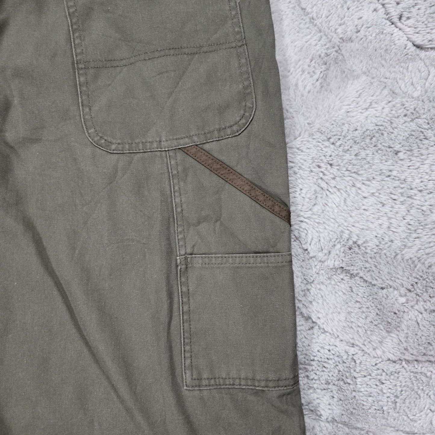 Wrangler Workwear Carpenter Jeans Green Straight Fit W38 L33 Hammer Loop Cut