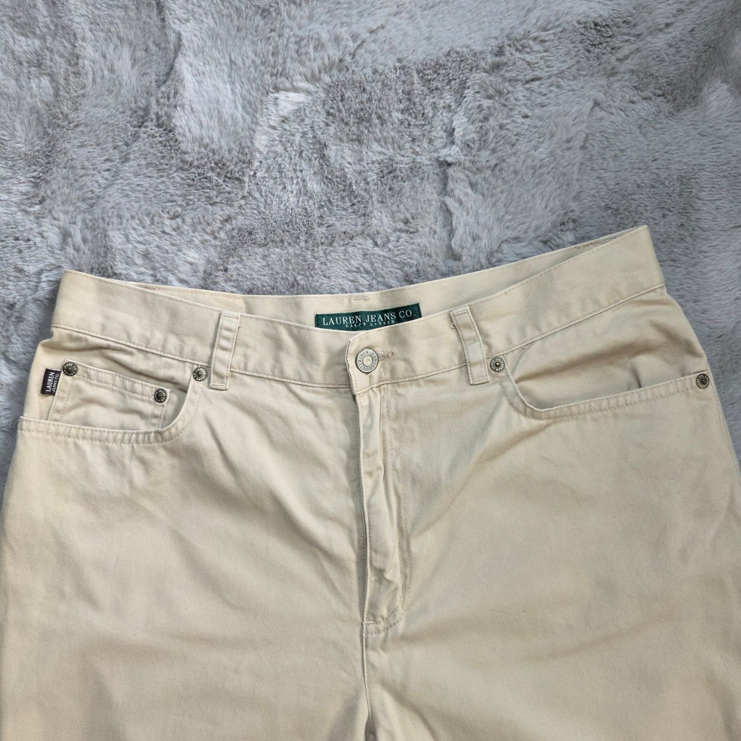 Lauren Jeans Co Ralph Lauren Beige Straight Leg Jeans W32 L29 US 8 100% Cotton