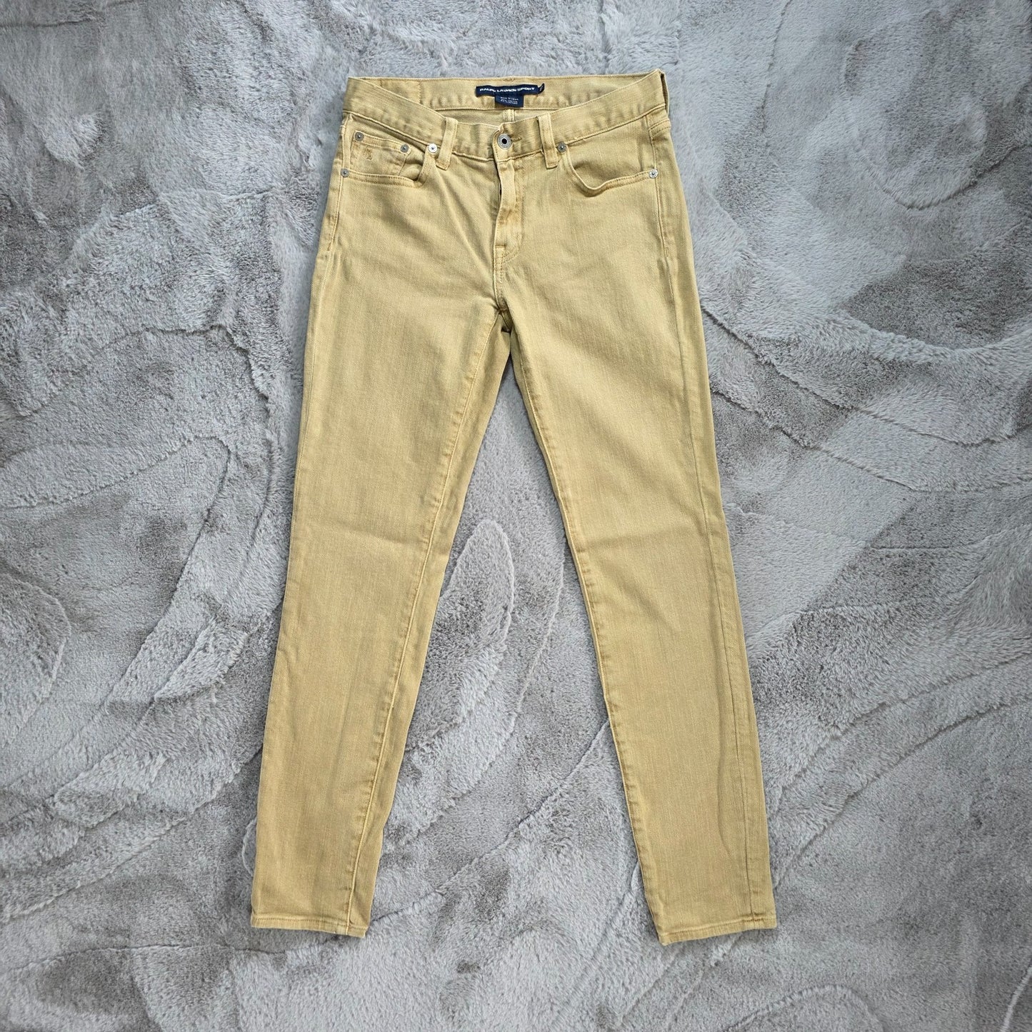Ralph Lauren Sport Women's Skinny Jeans W27 Beige Stretch Denim Mid Rise 30L