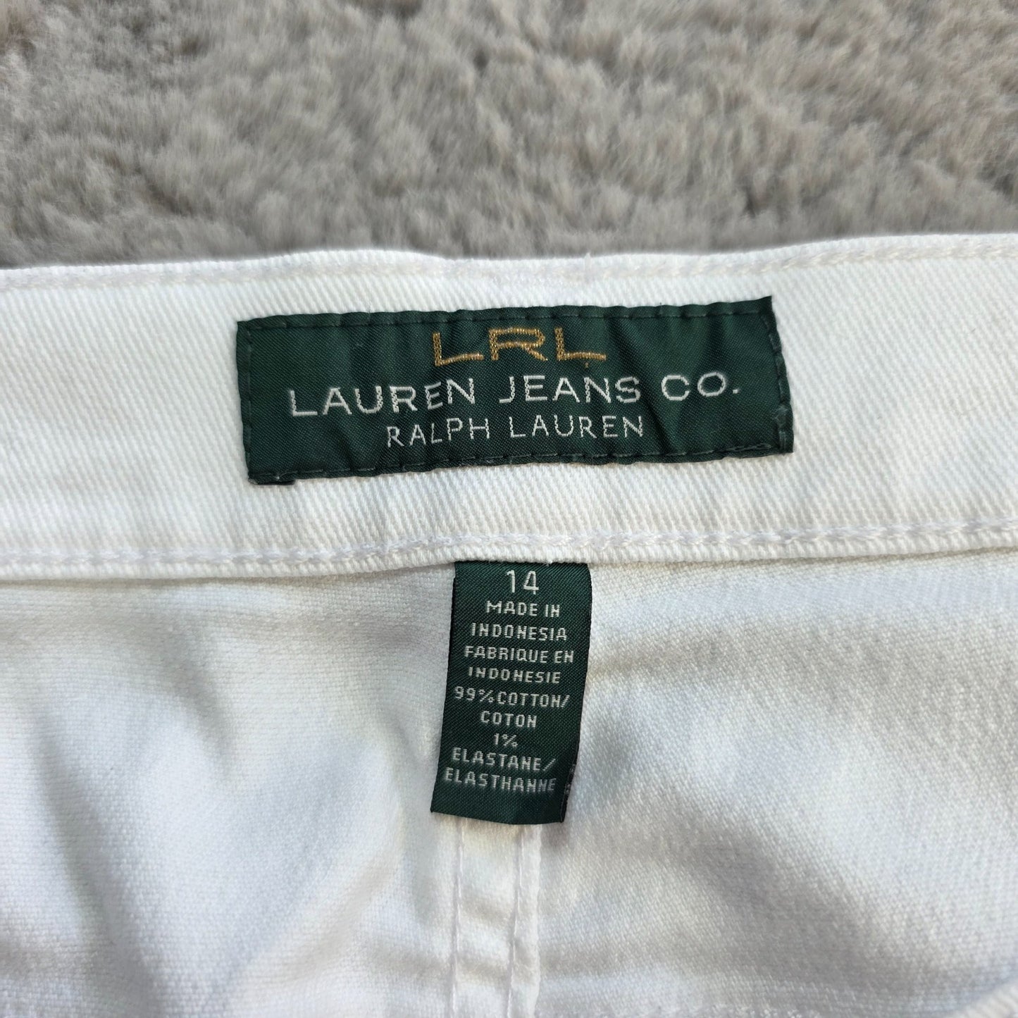 Lauren Ralph Lauren White Stretch Trousers W36 L29 US 14 UK 18 Cotton Blend