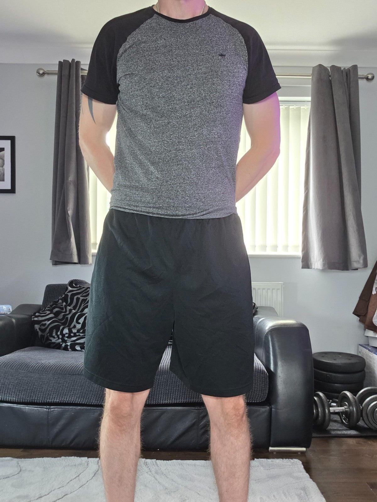 Champion Duofold Black Sports Shorts XXL W38 Polyester Gym Running Activewear