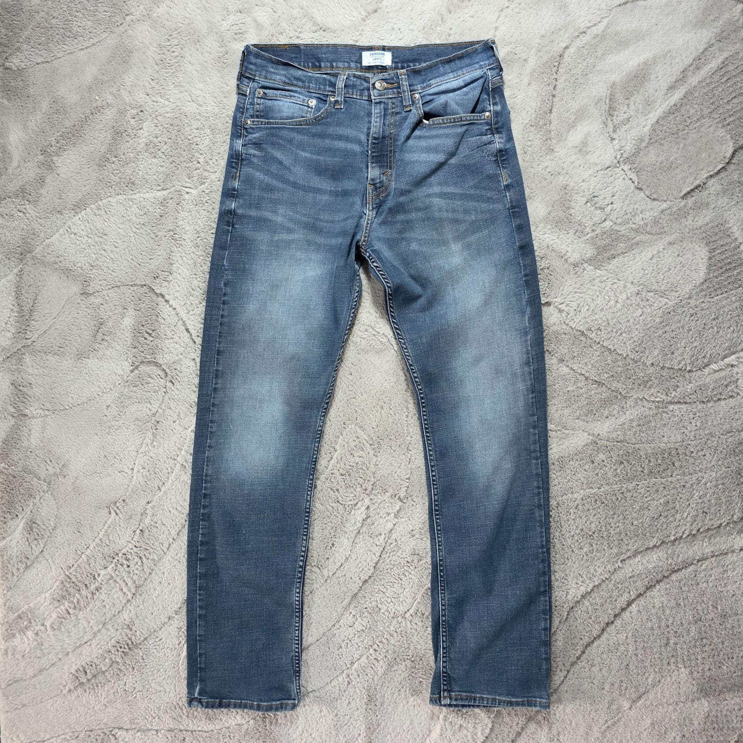 Denizen from Levi's 232 Slim Straight Blue Jeans W32 L32 Mid Wash Cotton