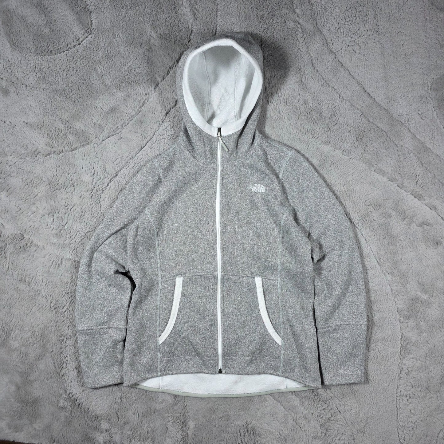The North Face Women’s Oso Fleece Hoodie Grey Size M Super Soft Full Zip Jacket