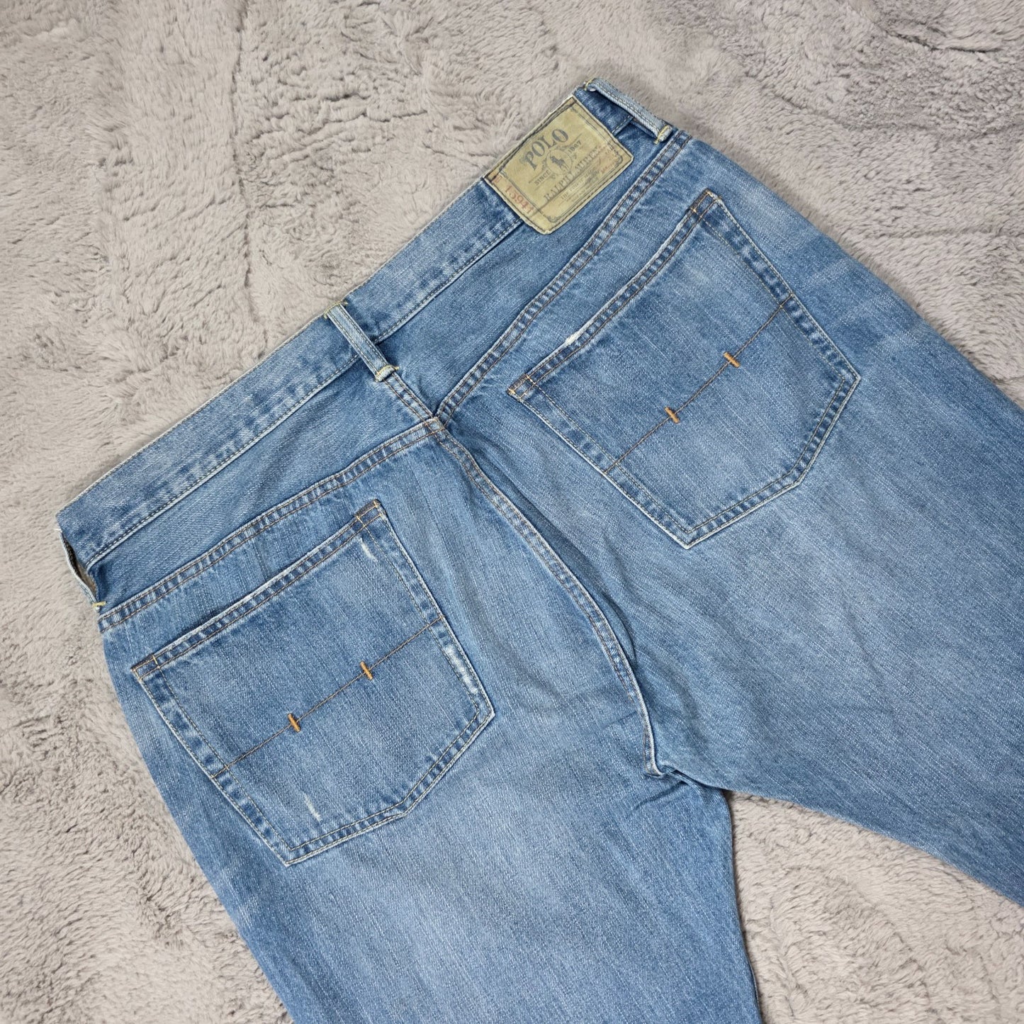 Polo Ralph Lauren Vintage 67 Blue Straight Jeans W36 L27 Adjusted Length Men’s