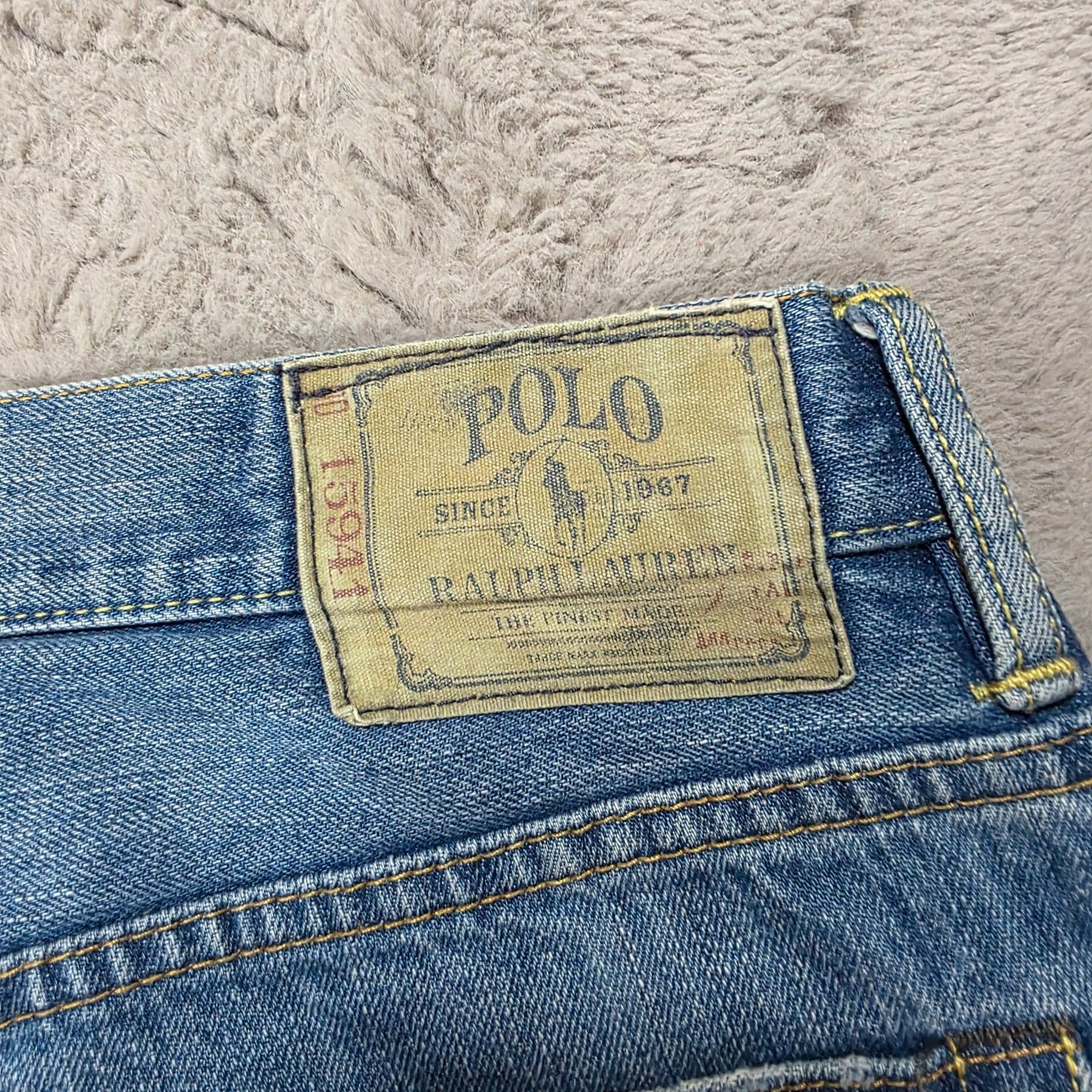 Polo Ralph Lauren Vintage 67 Blue Straight Jeans W36 L27 Adjusted Length Men’s
