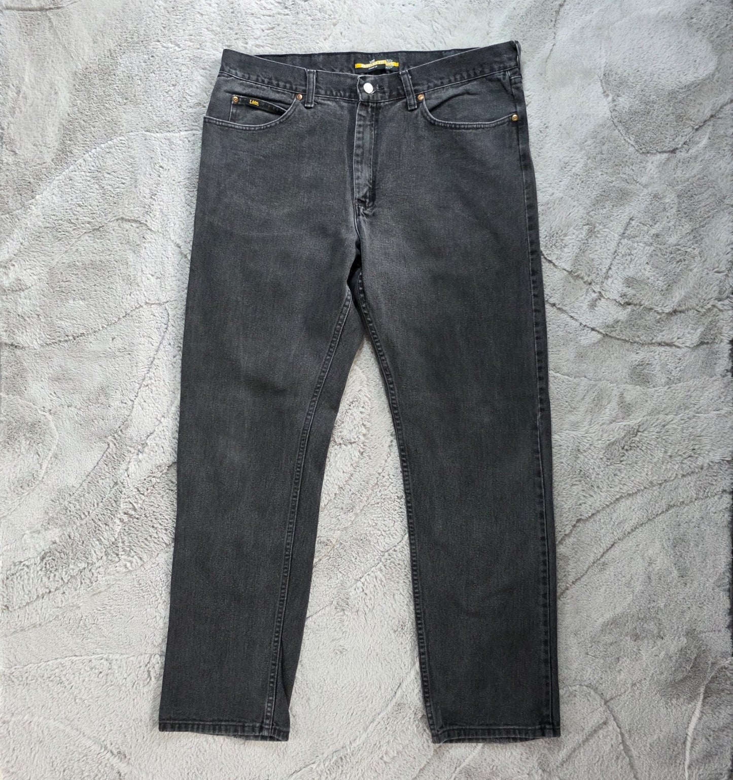 Lee 2008908 Vintage Jeans Men's Black Straight Leg W38 L34 Made in Mexico