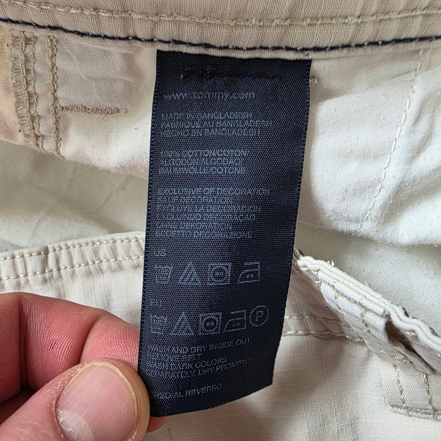 Tommy Hilfiger Cargo Shorts W40 Beige Carpenter Style Ripstop Cotton Summer