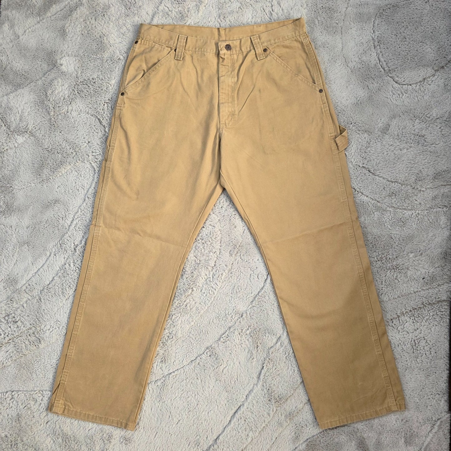 Wrangler carpenter trousers beige men’s W34 L30 straight leg utility workwear je