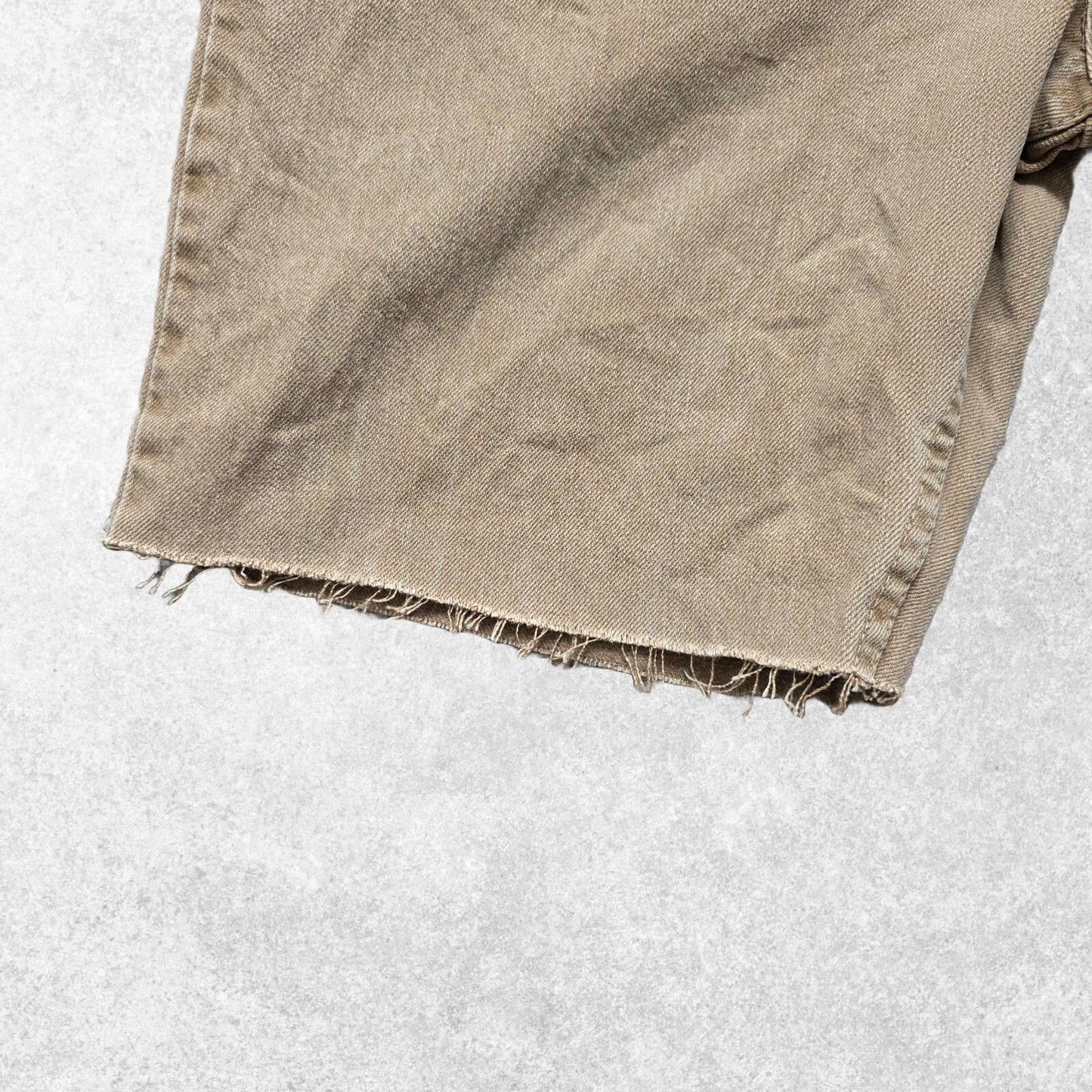Wrangler Authentics Khaki Cut Off Denim Shorts Jorts W35 100% Cotton Mexico