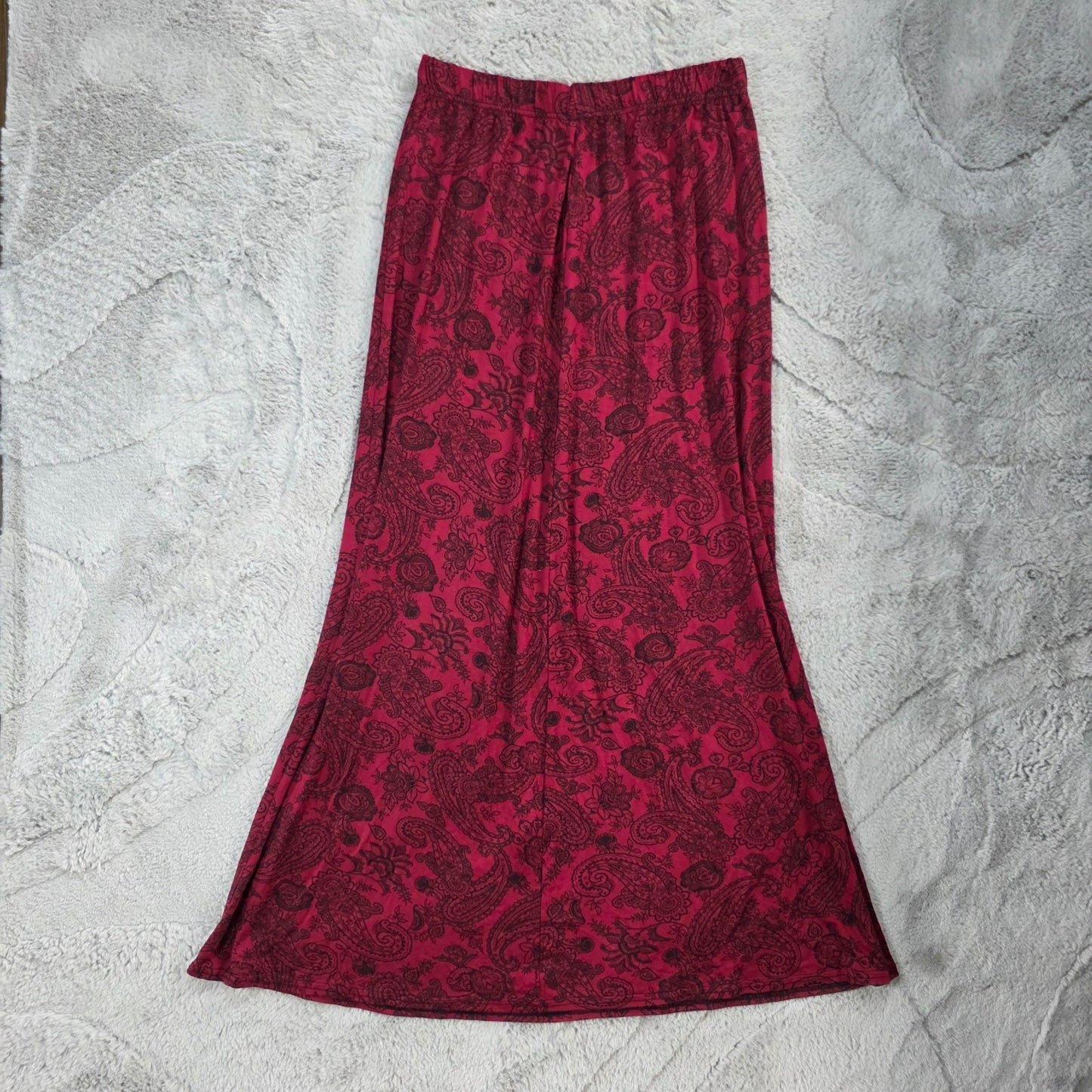 Influence Maxi Skirt Women’s Size B (UK 10–12) Black Red Floral Viscose NWT