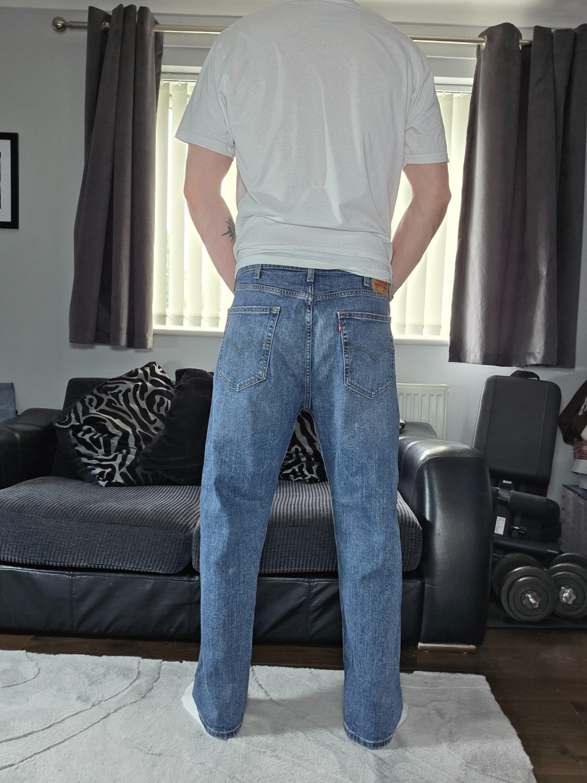 Levi's 505 Regular Fit Jeans W36 L30 Mid Blue Straight Leg USA Style
