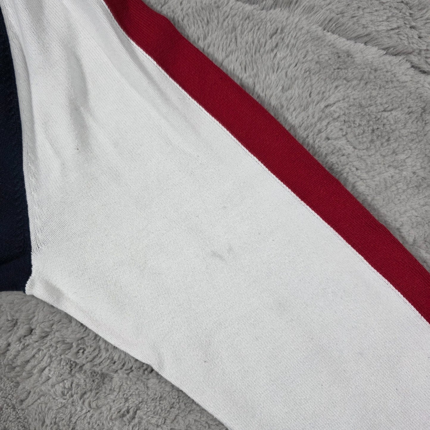 Tommy Hilfiger Quarter Zip Sweatshirt Navy White Red XXL Cotton Pullover Jumper