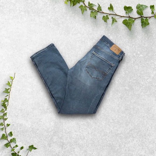 Denizen from Levi's 232 Slim Straight Blue Jeans W32 L32 Mid Wash Cotton
