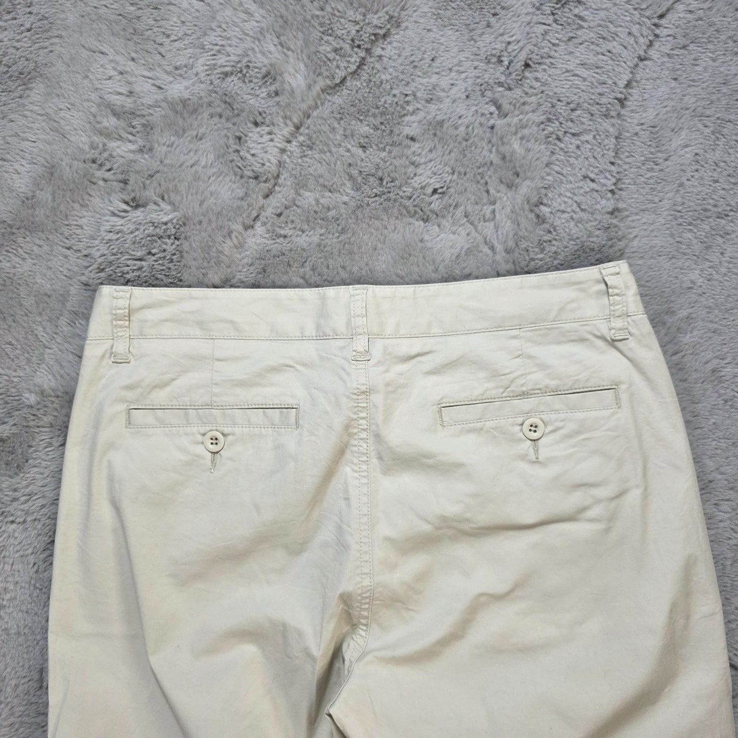 Polo Jeans Co Ralph Lauren Womens Beige Cropped Trousers Size UK 12 W30 L24