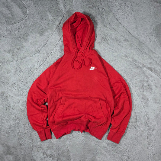 Nike Men’s Red Hoodie Size S Pullover 80% Cotton Embroidered Logo LB70