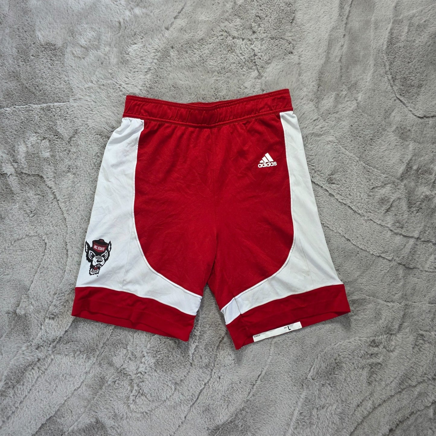 Adidas NC State Wolfpack Basketball Shorts Youth Large Red White 13β14Y 164cm
