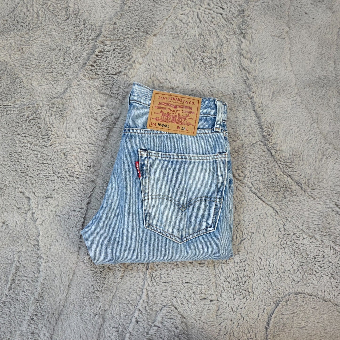 Levi’s Hi-Ball Women’s Distressed Light Wash Jeans W28 Slim Cropped Ankle Denim