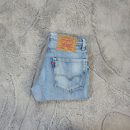 Levi’s Hi-Ball Women’s Distressed Light Wash Jeans W28 Slim Cropped Ankle Denim
