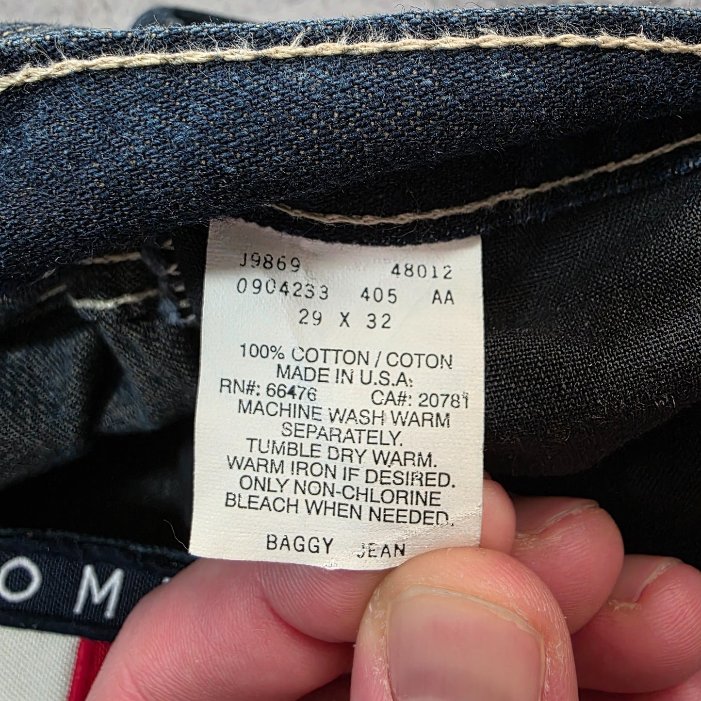 Tommy Hilfiger USA Made Baggy Relaxed Fit Blue Denim Jeans W29 L32 (Actual 29x36