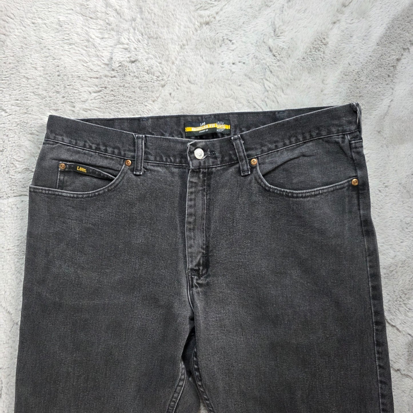 Lee 2008908 Vintage Jeans Men's Black Straight Leg W38 L34 Made in Mexico