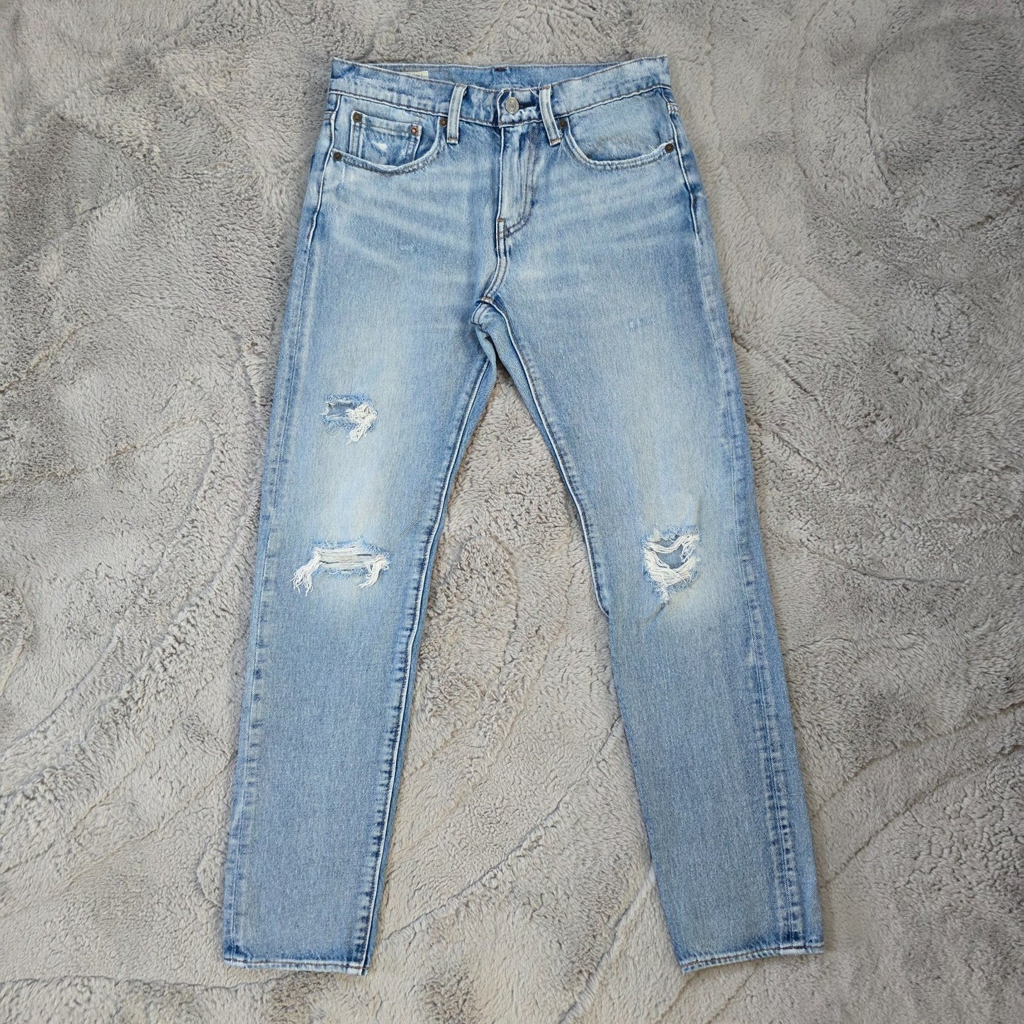 Levi’s Hi-Ball Women’s Distressed Light Wash Jeans W28 Slim Cropped Ankle Denim
