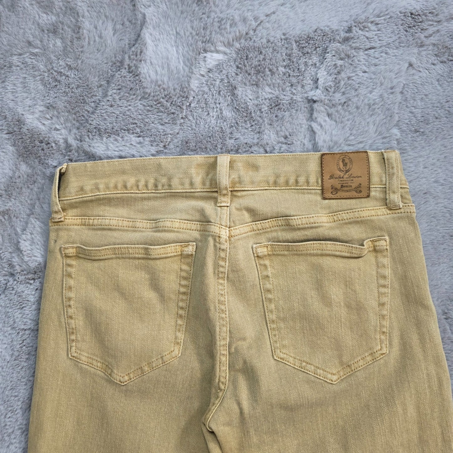 Ralph Lauren Sport Women's Skinny Jeans W27 Beige Stretch Denim Mid Rise 30L