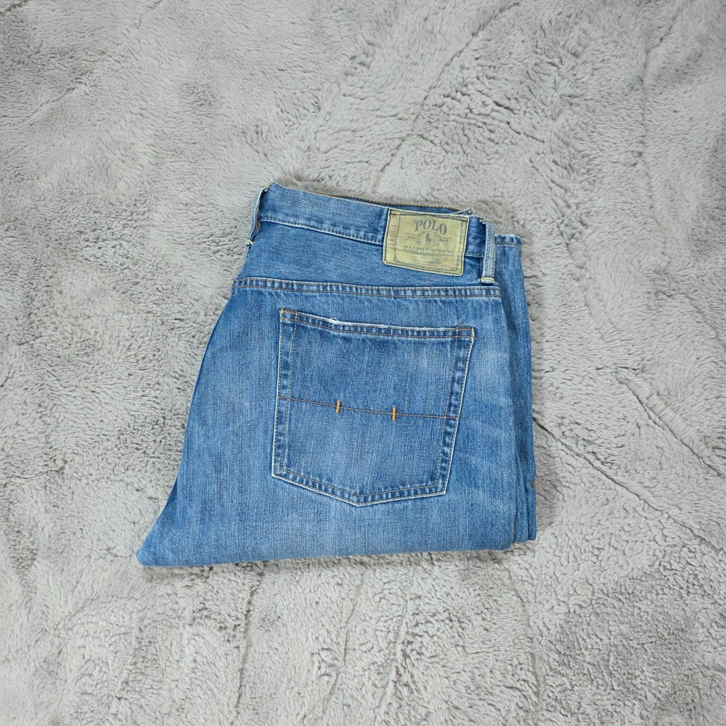 Polo Ralph Lauren Vintage 67 Blue Straight Jeans W36 L27 Adjusted Length Men’s