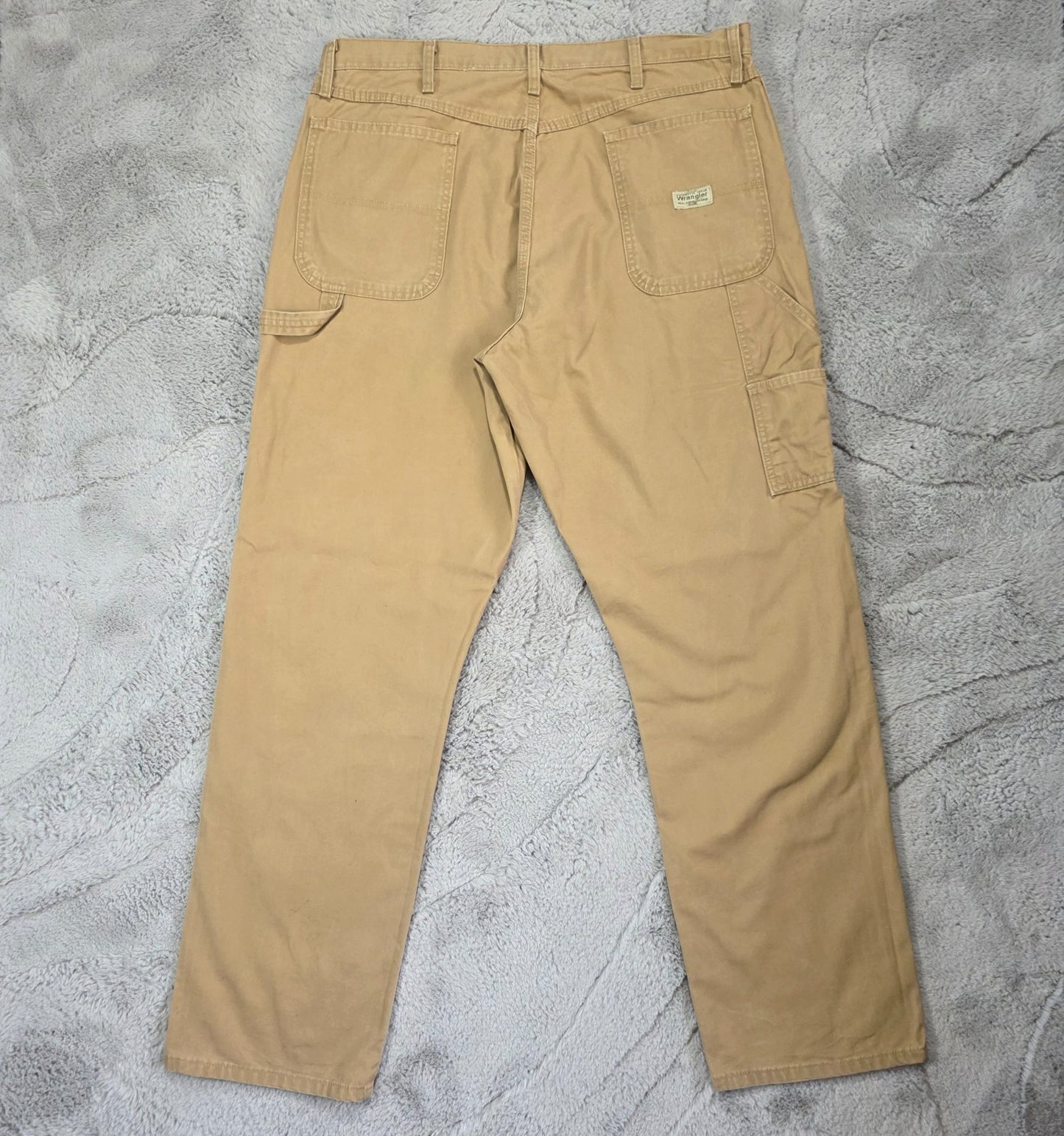 Wrangler carpenter trousers beige W38 L34 men’s straight leg 100% cotton workwea