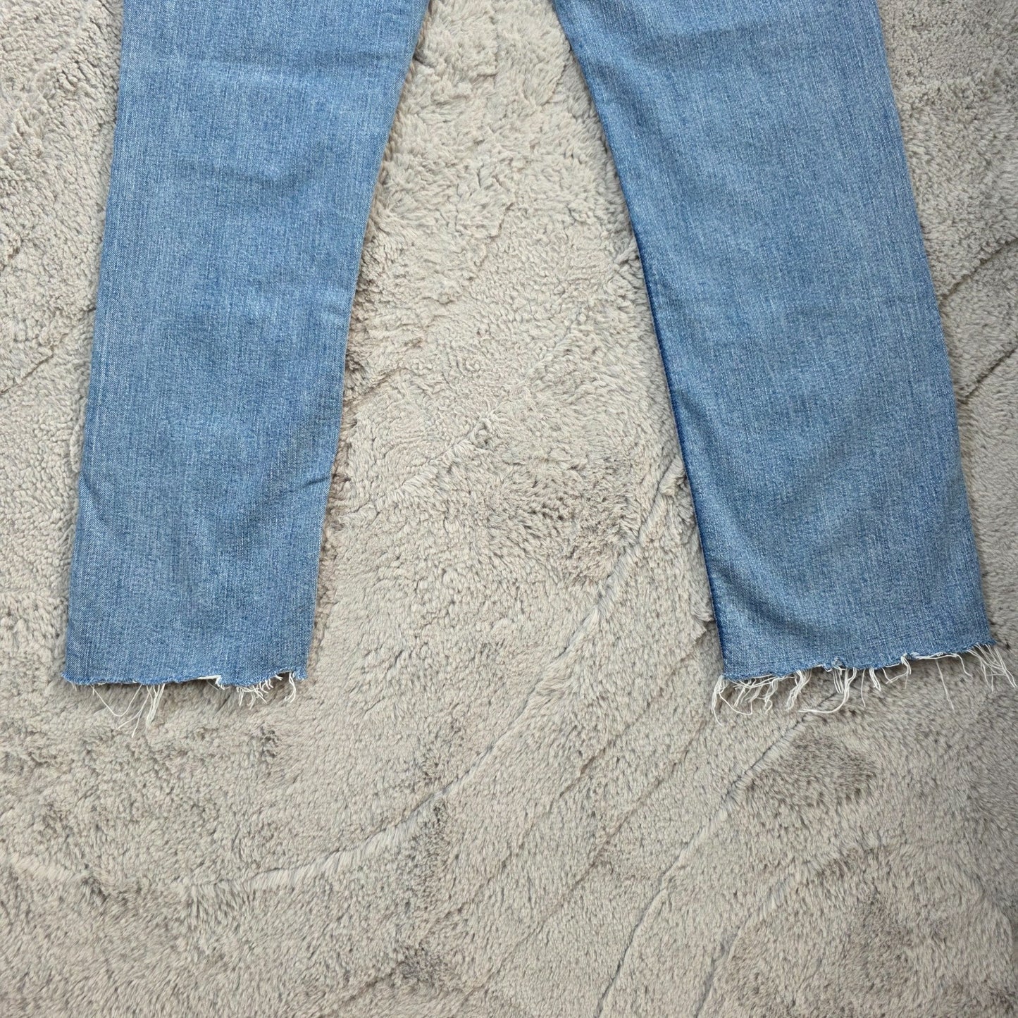 Levi’s 511 Slim Fit Jeans W32 L29 Light Blue Raw Hem Cropped Distressed