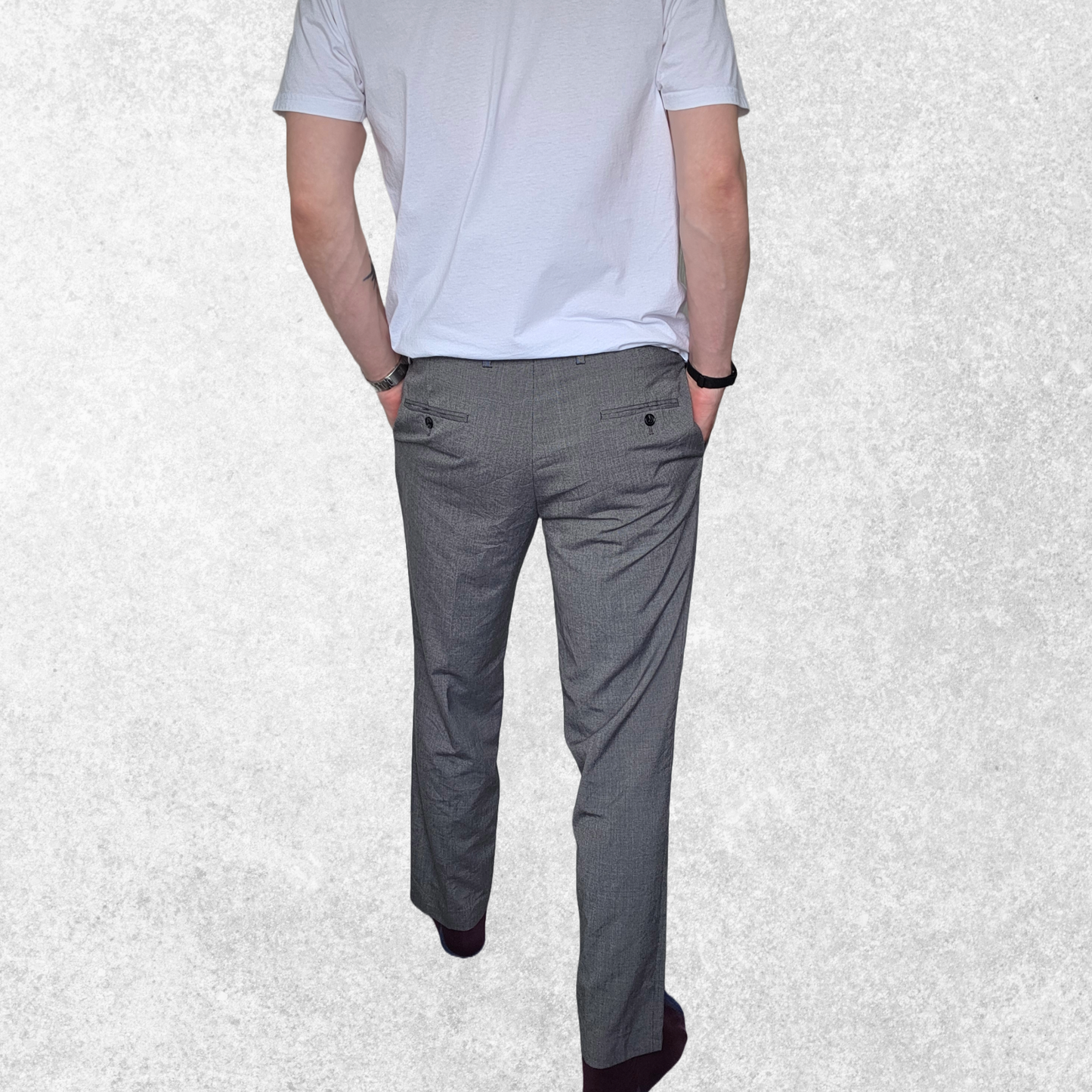 Tommy Hilfiger grey dress trousers W36 L30 smart formal poly viscose blend