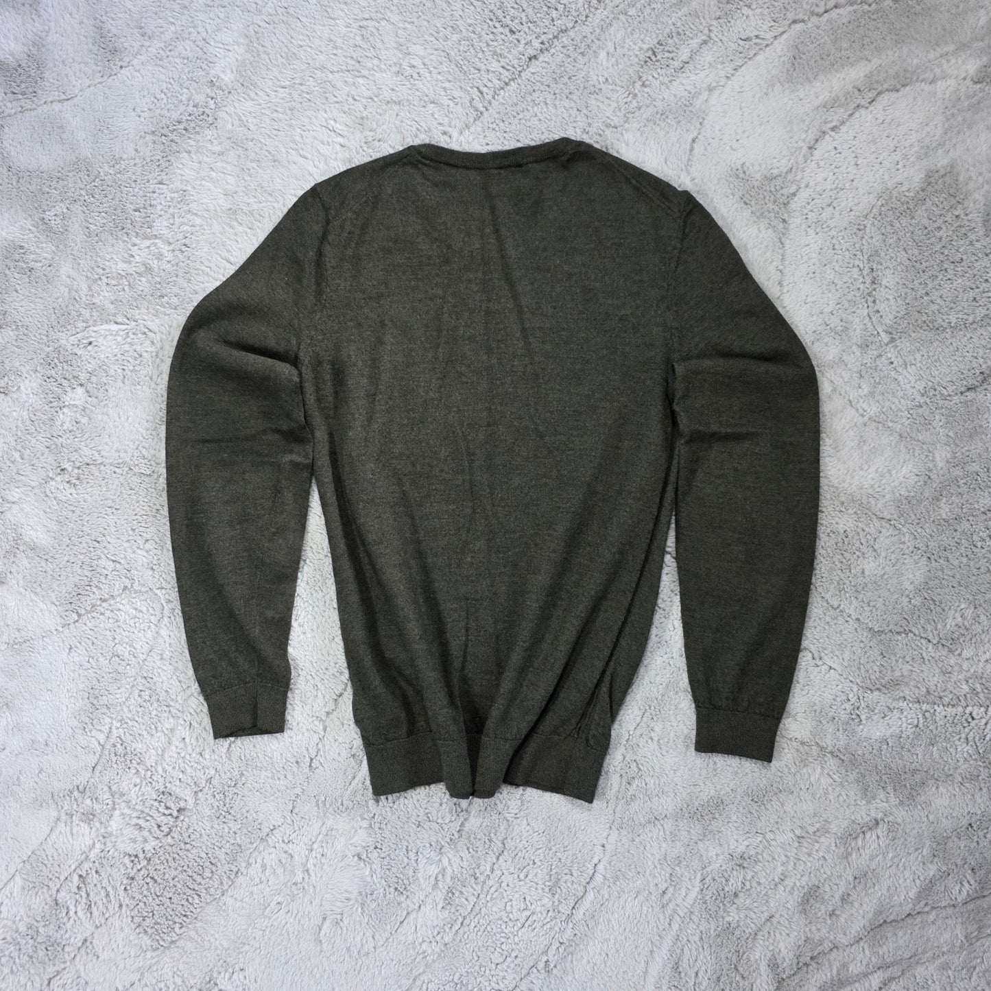 Hugo Boss Men’s Dark Green Wool Slim Fit Jumper Sweater Tagged XL Fits S