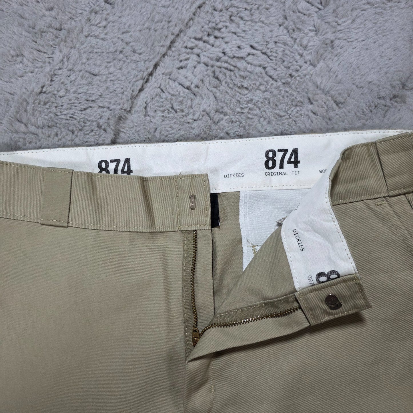 Dickies 874 Women’s Straight Fit Beige Trousers Size 8L (Fits UK 10–12) Workwear