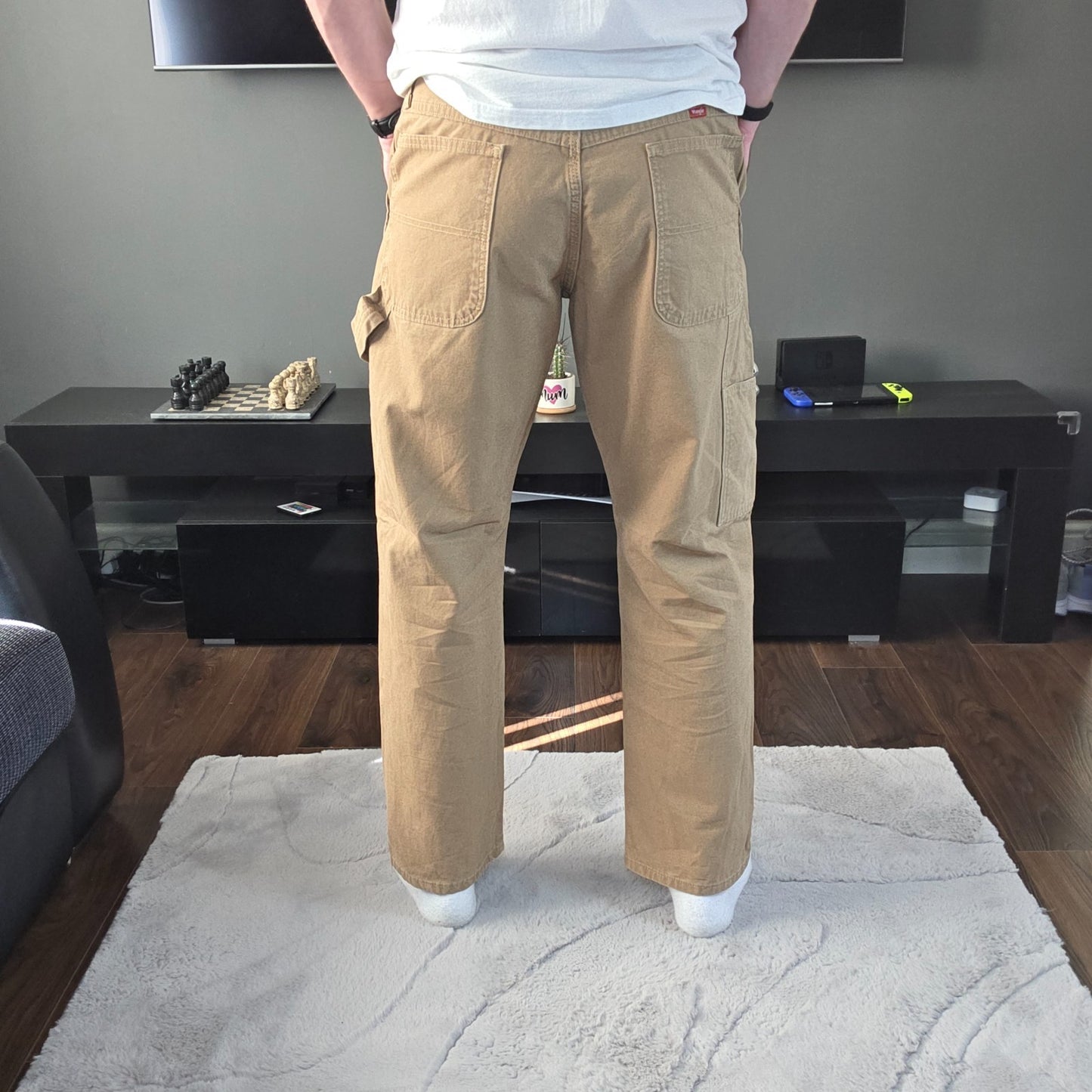 Wrangler carpenter trousers beige men’s W34 L30 straight leg utility workwear je