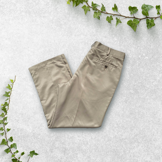 Vintage Tommy Hilfiger Trousers Mens Beige Chinos W34 L29 Smart Cotton Crest 00s